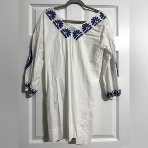 Madewell white and blue dress size xs